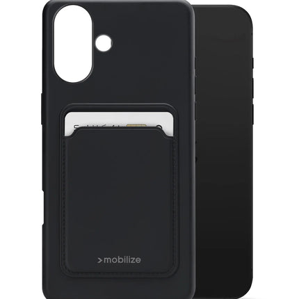Mobilize Rubber Gelly Card Case Apple Iphone 16 Plus Matt Black