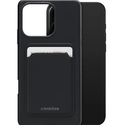 Mobilize Rubber Gelly Card Case Apple Iphone 16 Pro Max Matt Black