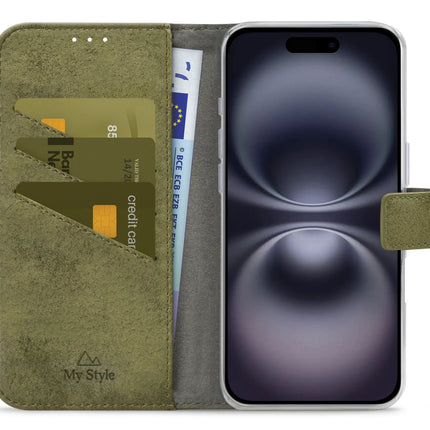 My Style Flex Wallet For Apple Iphone 16 Plus Olive