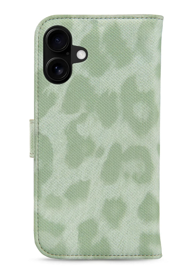 My Style Flex Wallet For Apple Iphone 16 Plus Green Leopard