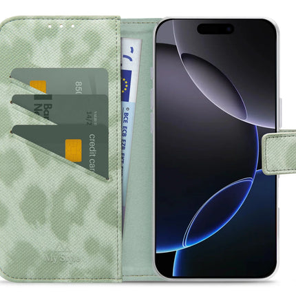 My Style Flex Wallet For Apple Iphone 16 Pro Green Leopard