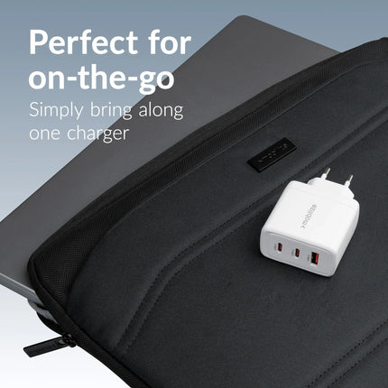 Mobilize Wall Charger 2X Usb-C + 1X Usb Gan 65W With Pd/Pps White