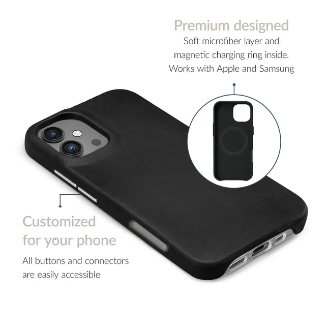 Mobilize Magsafe Compatible Premium Leather Case Apple Iphone 16 Pro Max Black
