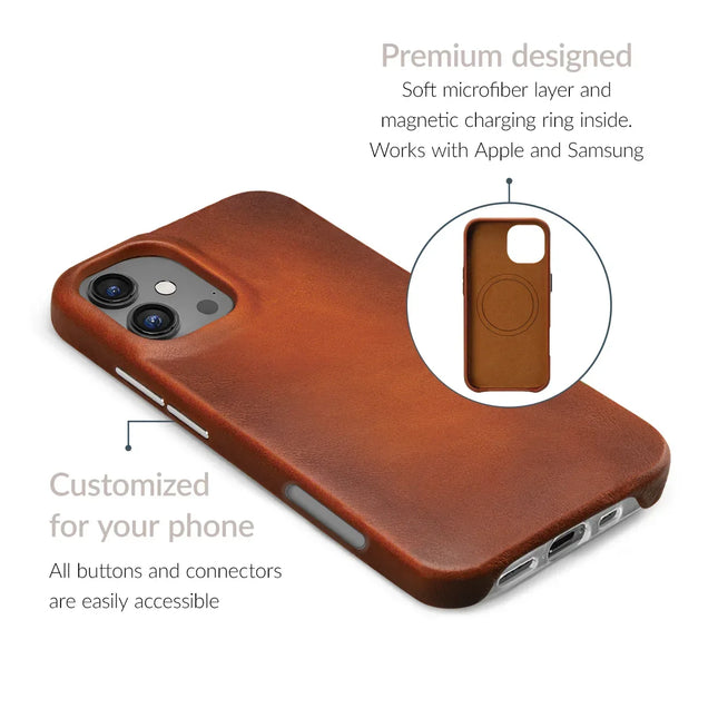 Mobilize Magsafe Compatible Premium Leather Case Apple Iphone 16 Pro Max Burned Cognac
