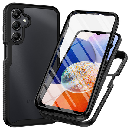 360 Defense Case - Samsung Galaxy A15 (4G/5G) Hoesje - Full Body Protection with Built-in Screenprotector - Black