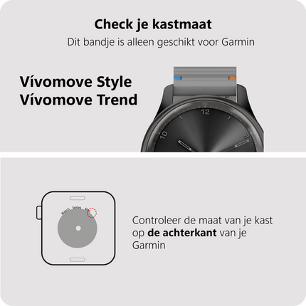 ActiveFlex Strap - Garmin Vivomove Style / Trend - Grey