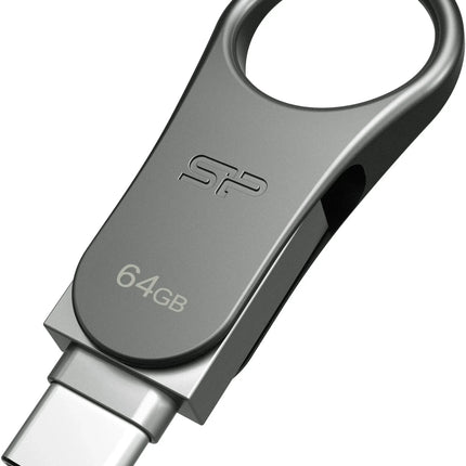 Silicon Power C80 Dual Usb Pendrive Mobile 64Gb Usb-C Grey Silicon Power