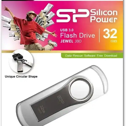 Silicon Power J80 Jewel Usb Pendrive 32Gb Usb 3.0 Titanium Silicon Power