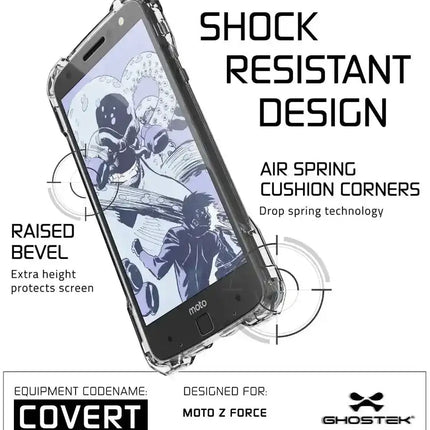 Ghostek Covert Protective Case Motorola Moto Z Clear Ghostek
