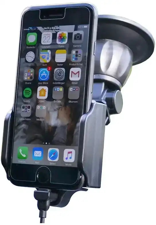 Kram 64405 Kram Fix2Car Adjustable Active Holder Window Incl. 2.1A Apple Lightning Car Charger 58-95Mm Kram