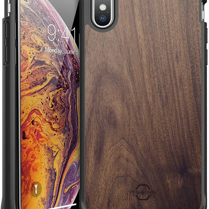 Itskins Level 2 Hybridfusion For Apple Iphone Xs Max Dark Wood