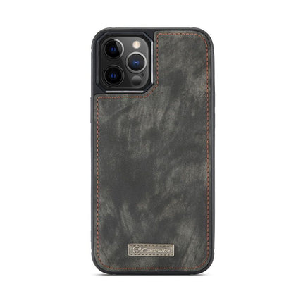 CASEME Apple iPhone 12 Pro Max Vintage Portemonnee Hoesje - Black - Casebump