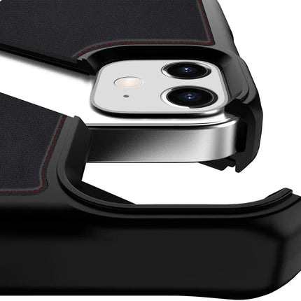 Itskins Level 2 Hybridfolio Leather For Apple Iphone 12 Mini Pure Black ITSKINS
