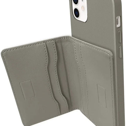 Valenta Leather Card Wallet Snap Grey Valenta