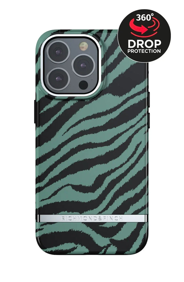 Richmond & Finch Freedom Series One-Piece Apple Iphone 13 Pro Emerald Zebra Richmond & Finch