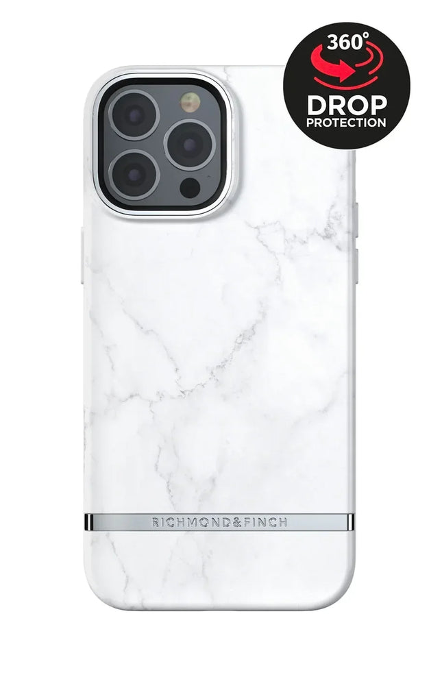 Richmond & Finch Freedom Series One-Piece Apple Iphone 13 Pro White Marble Richmond & Finch