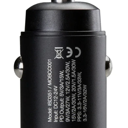 Mobilize Car Charger Usb-C 30W With Pd/Pps Black