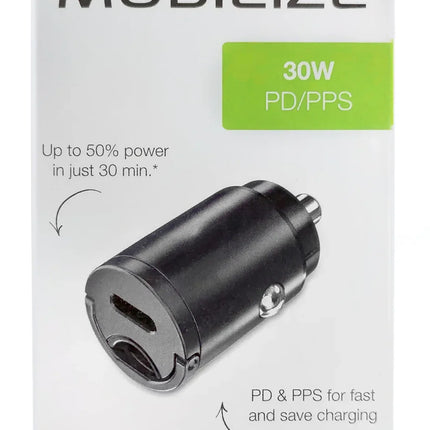 Mobilize Car Charger Usb-C 30W With Pd/Pps Black
