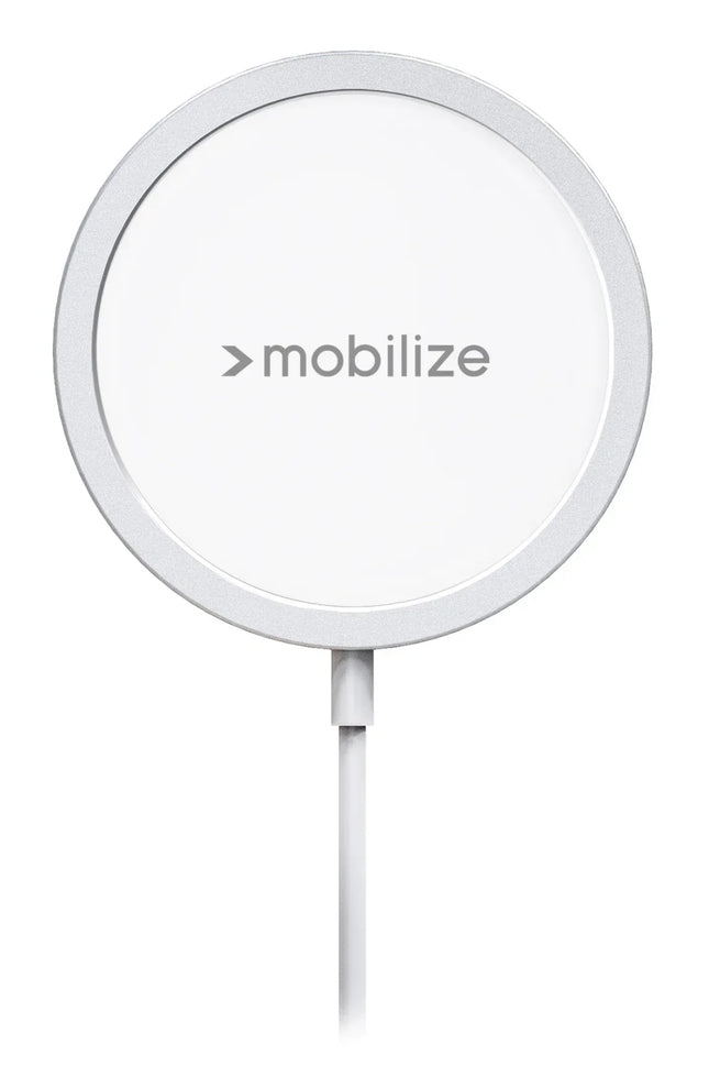 Mobilize Magnetic Wireless Charger Magsafe Compatible 15W White Aluminium