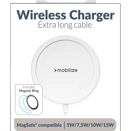 Mobilize Magnetic Wireless Charger Magsafe Compatible 15W White Aluminium