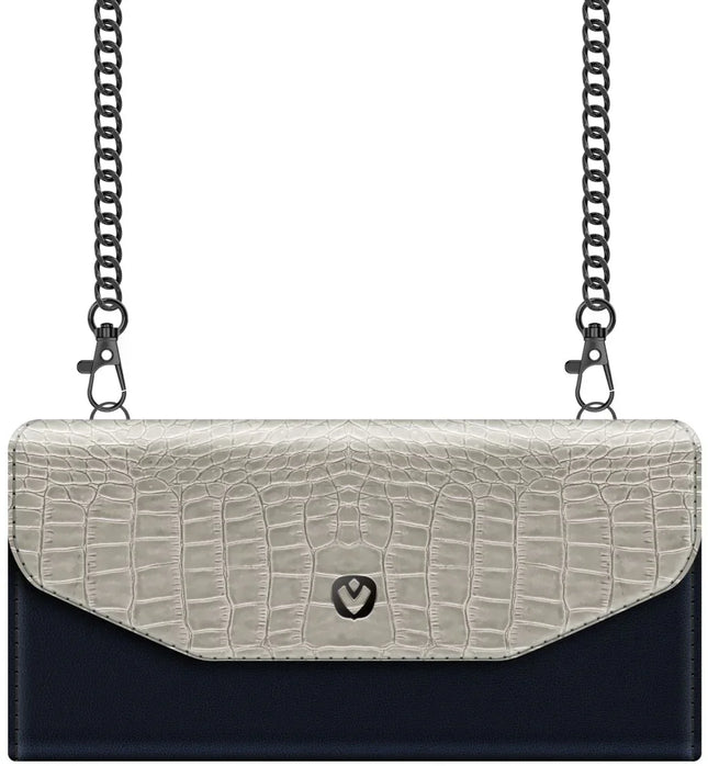 Valenta Clutch Croco Case Snap Universal Large Black