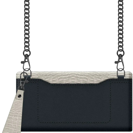 Valenta Clutch Croco Case Snap Universal Large Black