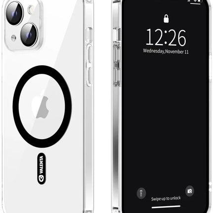 Valenta Tempered Glass Back Cover Magsafe Case Apple Iphone 14 Plus Clear