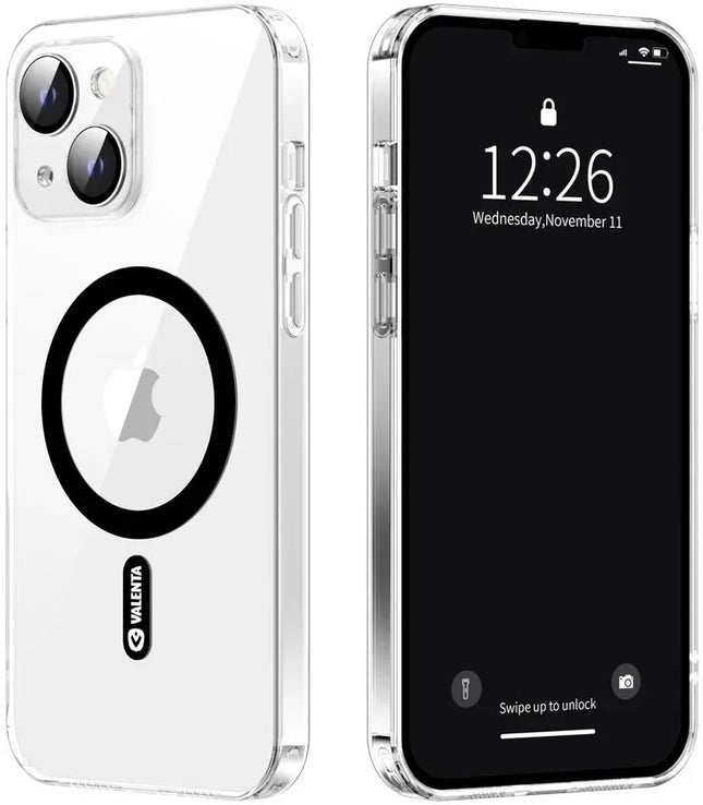 Valenta Tempered Glass Back Cover Magsafe Case Apple Iphone 14 Plus Clear