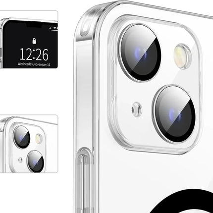 Valenta Tempered Glass Back Cover Magsafe Case Apple Iphone 14 Plus Clear