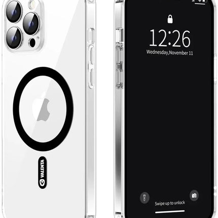 Valenta Tempered Glass Back Cover Magsafe Case Apple Iphone 14 Pro Max Clear