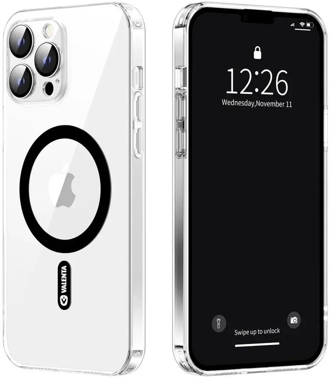 Valenta Tempered Glass Back Cover Magsafe Case Apple Iphone 14 Pro Max Clear