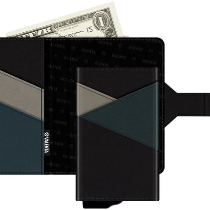 Valenta Card Case Plus Wallet Snap 2-In-1 Black