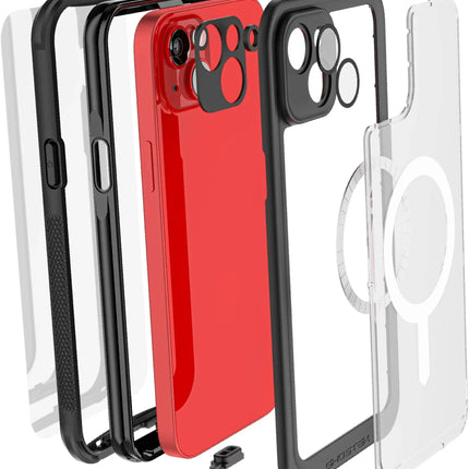 Ghostek Nautical Waterproof Magsafe Case + Belt Swivel Holster Apple Iphone 14 Plus Clear