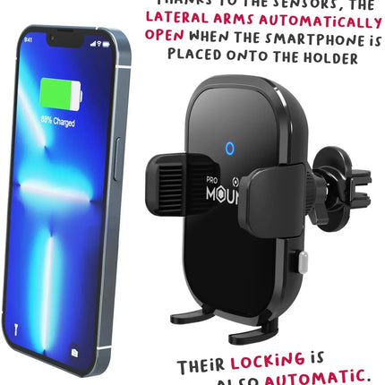 Celly Mountcharge15 Wireless Charger Car Holder 15W Black