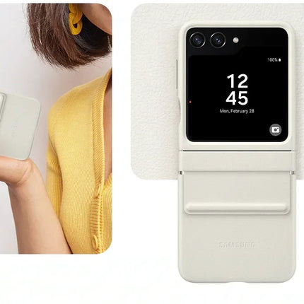 Samsung Ef-Vf731Puegww Samsung Flap Vegan Leather Case Galaxy Z Flip5 Cream