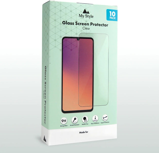 My Style Tempered Glass Screen Protector For Samsung Galaxy A35 5G/A36 5G/A55 5G/A56 5G/S24 Fe 5G Clear (10-Pack)