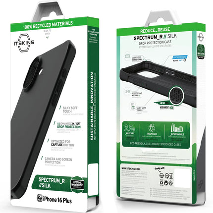 Itskins Level 3 Spectrumsilk_R For Apple Iphone 16 Plus Black