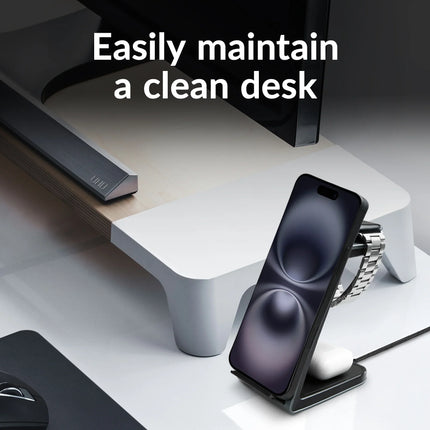Mobilize 3In1 Aluminium Wireless Charger Station 15W