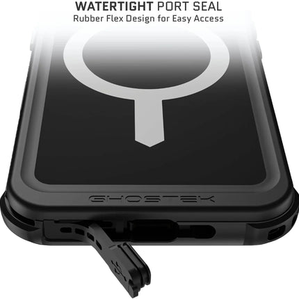 Ghostek Nautical Waterproof Magsafe Case + Belt Swivel Holster Apple Iphone 16 Black