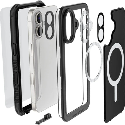 Ghostek Nautical Waterproof Magsafe Case + Belt Swivel Holster Apple Iphone 16 Black