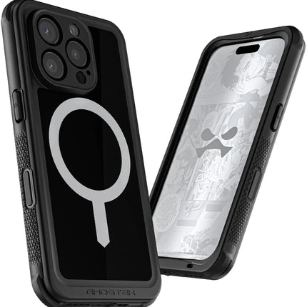 Ghostek Nautical Waterproof Magsafe Case + Belt Swivel Holster Apple Iphone 16 Pro Black