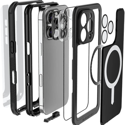 Ghostek Nautical Waterproof Magsafe Case + Belt Swivel Holster Apple Iphone 16 Pro Black