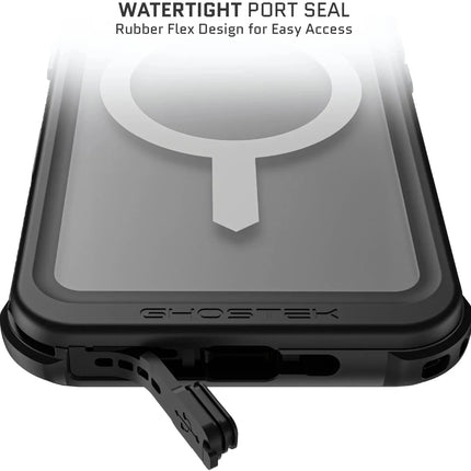 Ghostek Nautical Waterproof Magsafe Case + Belt Swivel Holster Apple Iphone 16 Pro Clear