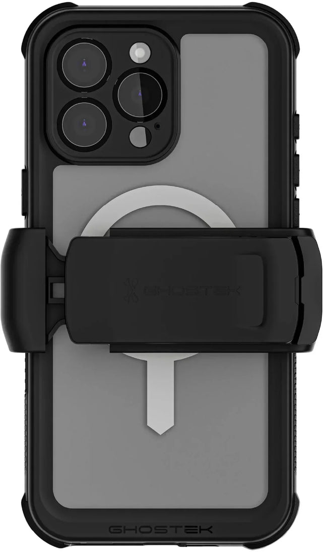 Ghostek Nautical Waterproof Magsafe Case + Belt Swivel Holster Apple Iphone 16 Pro Max Clear