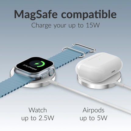 Mobilize 3In1 Magnetic Wireless Charger Magsafe Compatible 15W White