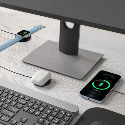 Mobilize 3In1 Magnetic Wireless Charger Magsafe Compatible 15W White