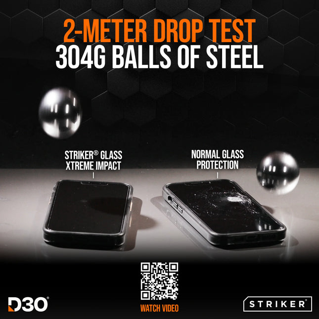 Striker D3O Xtreme Impact Glass Screen Protector - Black Frame - Samsung Galaxy S25 Ultra 5G