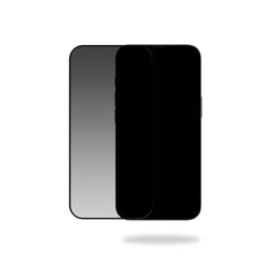 Mobilize Privacy Glass screenprotector met zwart frame op iPhone 16E