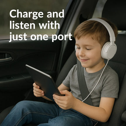 Mobilize Strong Nylon Usb-C Splitter For Audio And Charging 15Cm Black