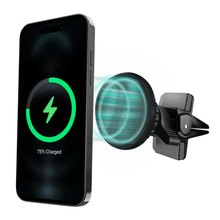 Mobilize Wireless MagSafe Compatible Car Houder/Charger 5W/7.5W/10W/15W Black